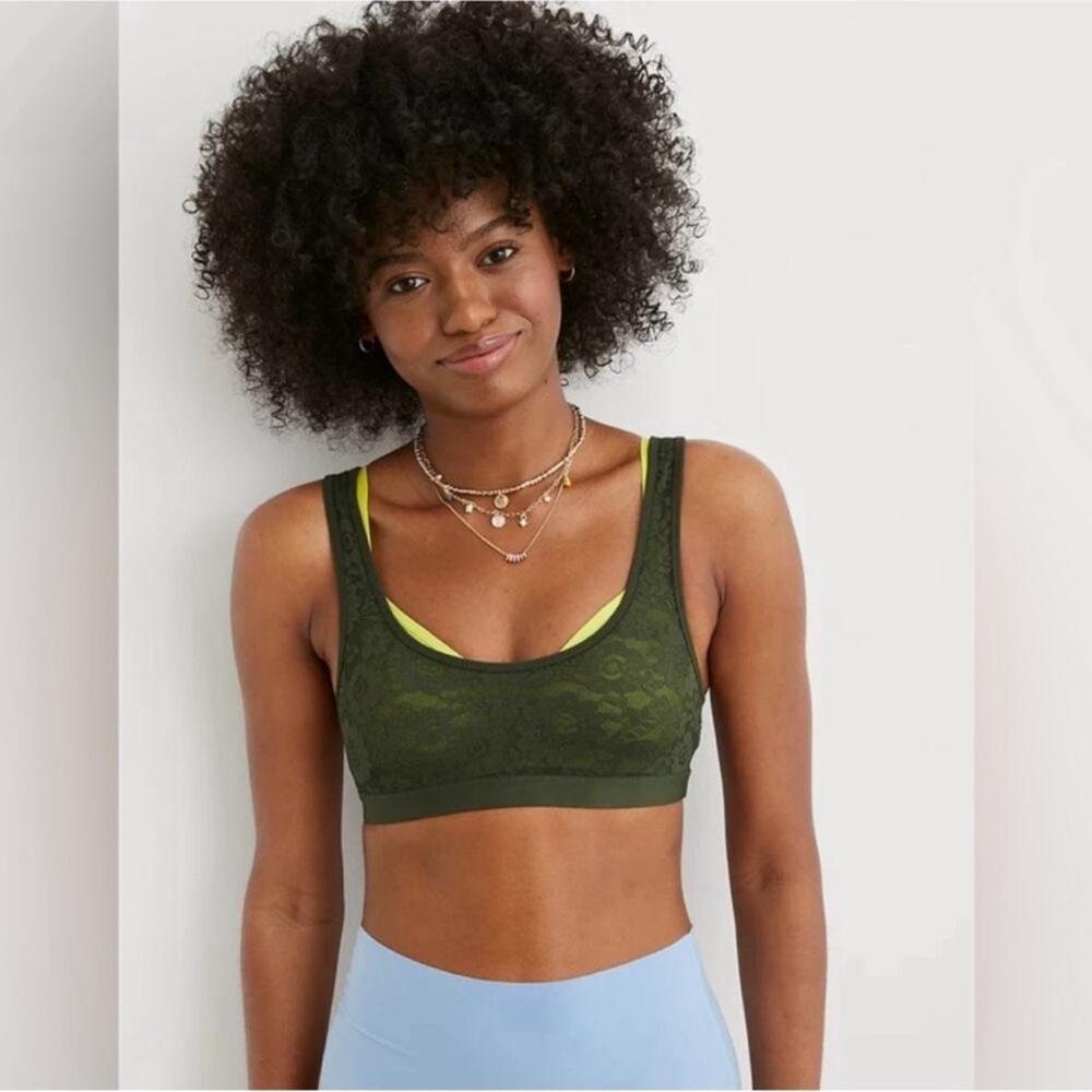 Aerie smoothez  Green Lace Bralette